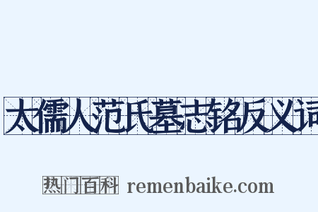 太儒人范氏墓志铭反义词是什么意思的图片
